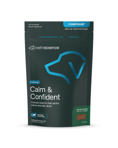 Front of VetriScience Calm & Confident Bacon Flavor bag