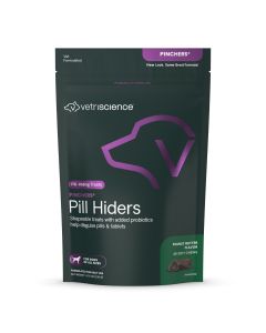 Front of VetriScience Pinchers Oill Hiders Peanut Butter Flavor bag