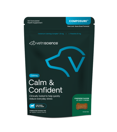 Front of Calm & Confident 45 Count Chicken flavor bag